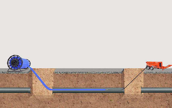 Trenchless pipeline lining repair with composite hose creating a pipe-in-pipe structure