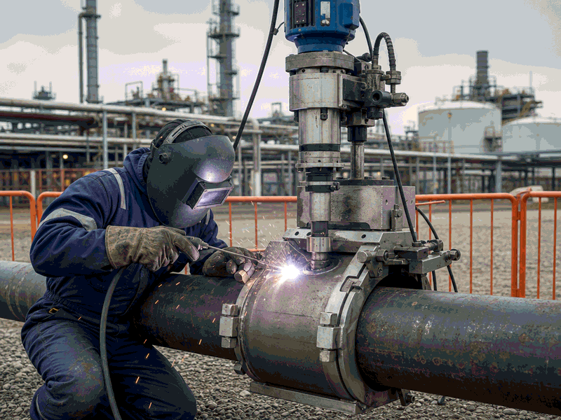 api-1104-in-service-welding-hot-tap Hot tap welding on an operating pipeline performed to API 1104 in-service welding requirements