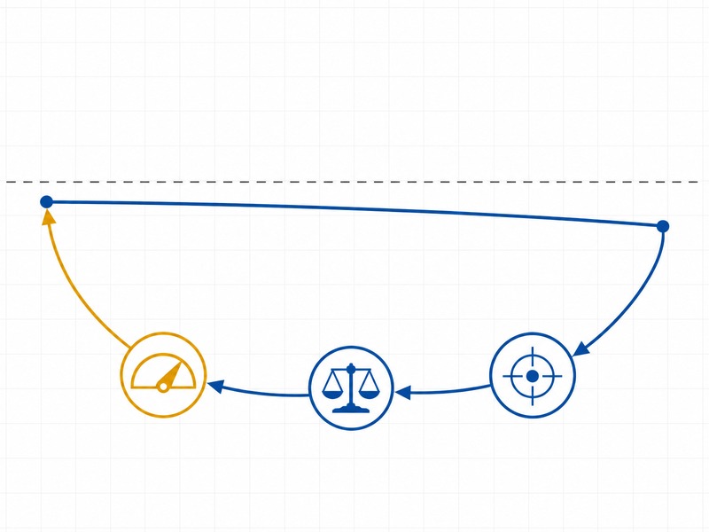 Diagram of the microtunneling grade control loop comparing reference alignment with achieved alignment and applying a steering correction