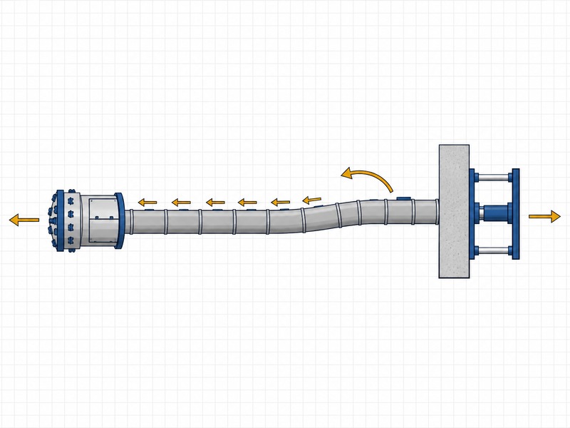 Diagram of the microtunneling jacking force budget showing face resistance, pipe friction resistance, curvature contribution and thrust wall reaction