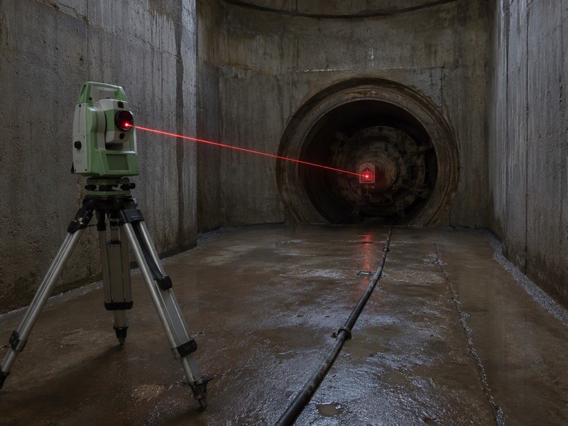 Laser target and theodolite total station guidance system used on a microtunneling drive