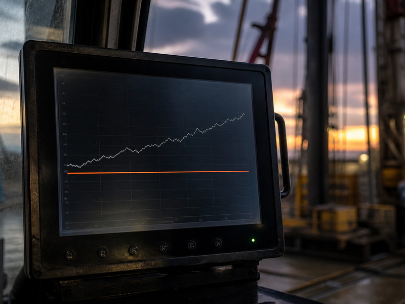 HDD rig instrument display plotting downhole pressure against an allowable pressure curve